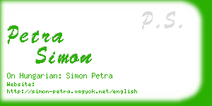 petra simon business card